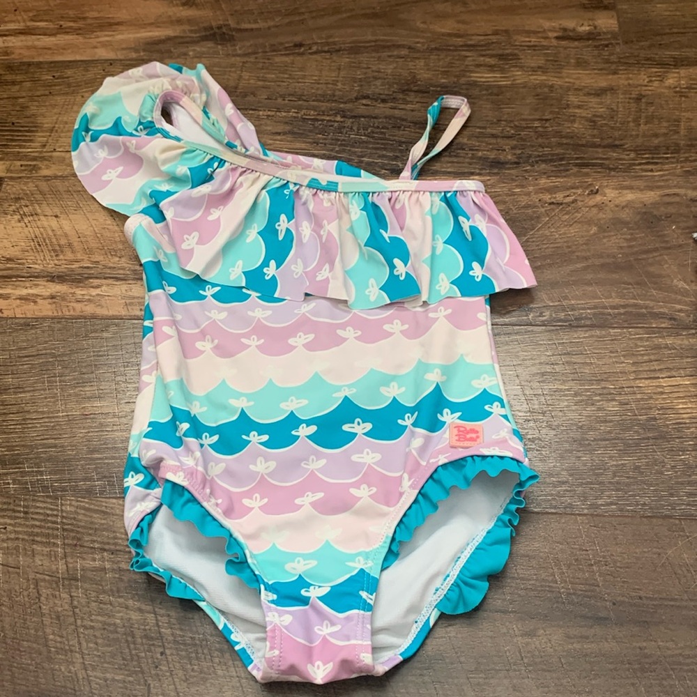 Ruffle Butts Mermaid One Shoulder One Piece Size 5